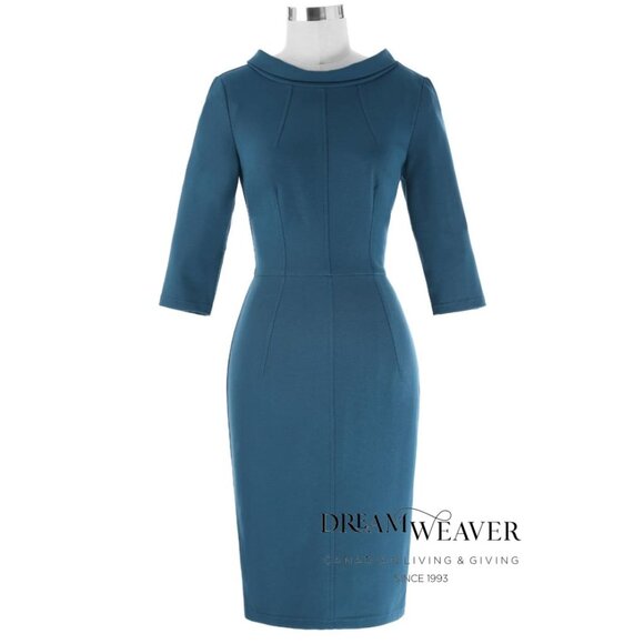 Teal Retro Dress - Picture 1 of 2